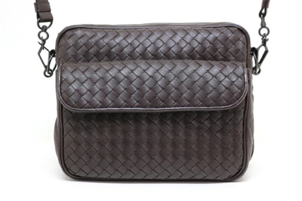 BOTTEGA VENETA bag Hobo calfskin dark brown intrecciato weave